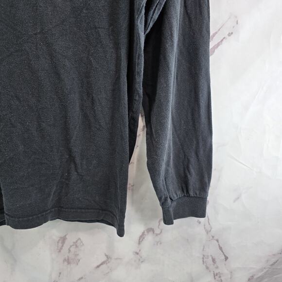 Brixton T Shirt Mens Medium Black Crew Neck Long Sleeve Logo Spellout Tee - Picture 5 of 12